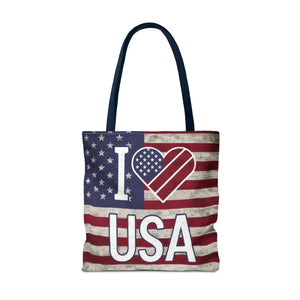 Patriotic Tote Bag - Usa Heart Summer Beach - Dipaliz - Shopping Totes