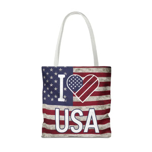 Patriotic Tote Bag - Usa Heart Summer Beach - Dipaliz - Shopping Totes