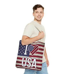 Patriotic Tote Bag - Usa Heart Summer Beach - Dipaliz - Shopping Totes