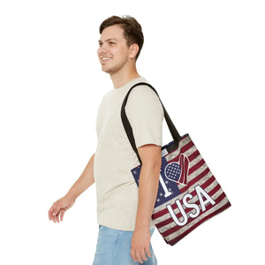 Patriotic Tote Bag - Usa Heart Summer Beach - Dipaliz - Shopping Totes