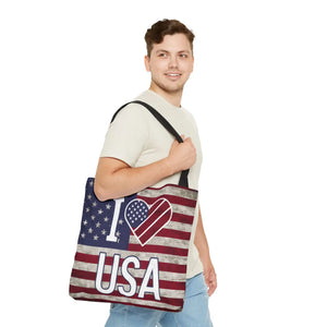 Patriotic Tote Bag - Usa Heart Summer Beach - Dipaliz - Shopping Totes