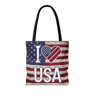 Patriotic Tote Bag - Usa Heart Summer Beach - Dipaliz - Shopping Totes