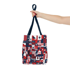Patriotic Tote Bag Red White Blue Design for Travel - Dipaliz - Shopping Totes