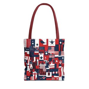 Patriotic Tote Bag Red White Blue Design for Travel - Dipaliz - 13’’ × / Shopping Totes