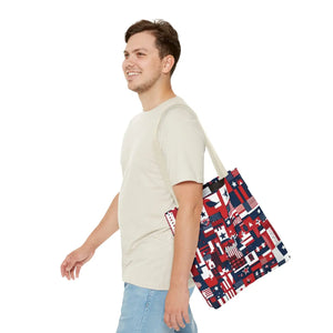 Patriotic Tote Bag - Red White Blue Design Travel - Dipaliz - Shopping Totes