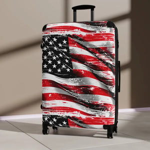 Patriotic Travel Suitcase - Bold American Flag Design - Dipaliz - Suitcases