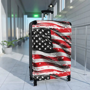 Patriotic Travel Suitcase - Bold American Flag Design - Dipaliz - Suitcases