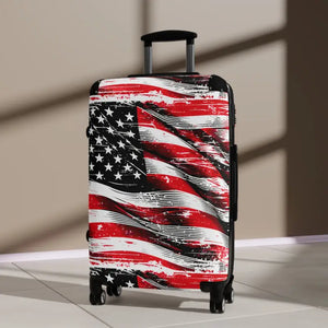 Patriotic Travel Suitcase - Bold American Flag Design - Dipaliz - Suitcases