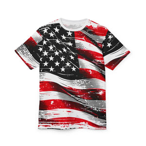 Distressed American Flag Unisex Cut Sew Tee - Dipaliz - T-shirts - s