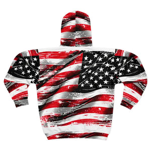 Unisex Zip Hoodie Distressed American Flag Patriotic Style Dipaliz - Hoodies