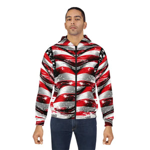 Unisex Zip Hoodie Distressed American Flag Patriotic Style Dipaliz - Hoodies