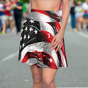 Bold American Flag Skater Skirt - Patriotic Summer - Dipaliz - Skirts - Xs