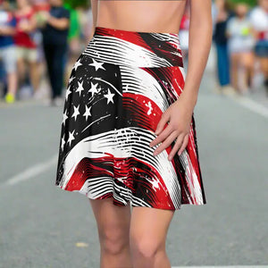 American Flag Skater Skirt - Patriotic Style Bold Summer - Dipaliz - Skirts