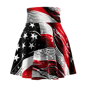 American Flag Skater Skirt - Patriotic Style Bold Summer - Dipaliz - Skirts