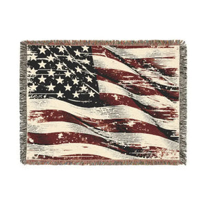 Patriotic Woven Blanket - Cozy Americana Home Decor - Dipaliz - Artwork / 80’’ × 60’’ - Blankets
