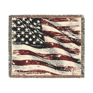 Patriotic Woven Blanket - Cozy Americana Home Decor - Dipaliz - Artwork / 60’’ × 50’’ - Blankets