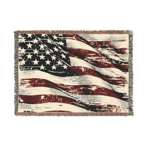 Patriotic Woven Blanket - Cozy Americana Home Decor - Dipaliz - Artwork / 52’’ × 37’’ - Blankets