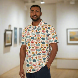 Text Unisex Polo - Blending Classic Vibes Modern Style - Dipaliz - Polos