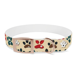 Colorful Paw Print Dog Collar - Waterproof Tpu - Dipaliz - Standard Collars