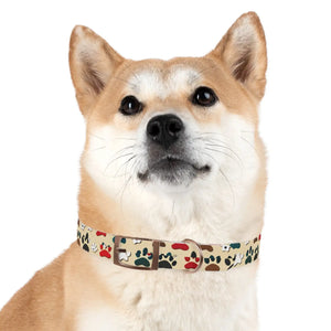 Colorful Paw Print Dog Collar - Waterproof Tpu - Dipaliz - Standard Collars