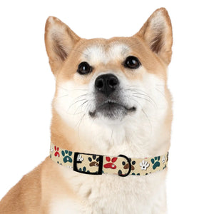 Colorful Paw Print Dog Collar - Waterproof Tpu - Dipaliz - Standard Collars