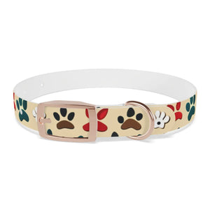 Colorful Paw Print Dog Collar - Waterproof Tpu - Dipaliz - Standard Collars