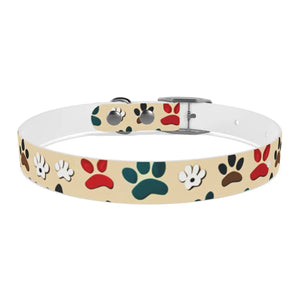 Colorful Paw Print Dog Collar - Waterproof Tpu - Dipaliz - Standard Collars
