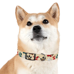 Colorful Paw Print Dog Collar - Waterproof Tpu - Dipaliz - Standard Collars