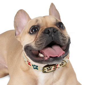 Colorful Paw Print Dog Collar - Waterproof Tpu - Dipaliz - Standard Collars