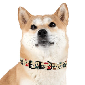 Colorful Paw Print Dog Collar - Waterproof Tpu - Dipaliz - Standard Collars