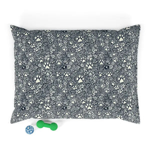 Paw Print Pattern Pet Bed - Cozy Cotton Polyester - Dipaliz - 40’’ × 30’’ - Beds