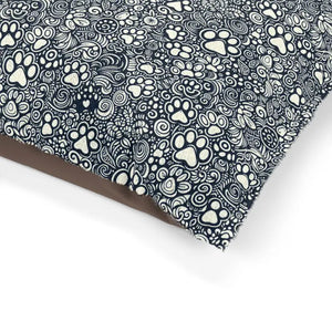 Paw Print Pattern Pet Bed - Cozy Cotton Polyester - Dipaliz - Beds