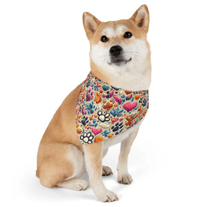 Funky Paw Print Pet Bandana Collar - Durable Polyester - Dipaliz - Bandanas
