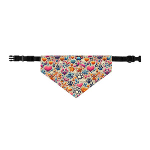 Funky Paw Print Pet Bandana Collar - Durable Polyester - Dipaliz - Bandanas