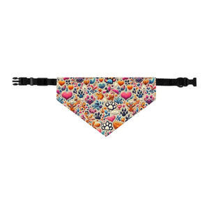 Pet Bandana Collar - Funky Paw Print Style - Dipaliz - m - Bandanas