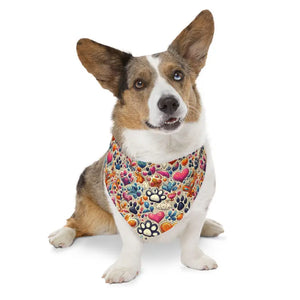 Pet Bandana Collar - Funky Paw Print Style - Dipaliz - Bandanas