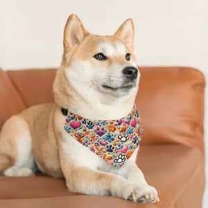 Pet Bandana Collar - Funky Paw Print Style - Dipaliz - Bandanas