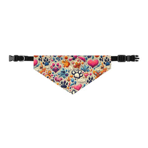 Funky Paw Print Pet Bandana Collar - Durable Polyester - Dipaliz - Bandanas