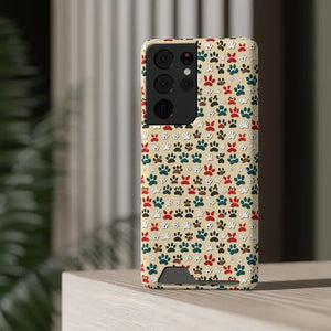Paw Print Phone Case Card Holder Pet Lover Style - Dipaliz - Mobile Cases