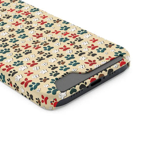 Paw Print Phone Case Card Holder Pet Lover Style - Dipaliz - Mobile Cases