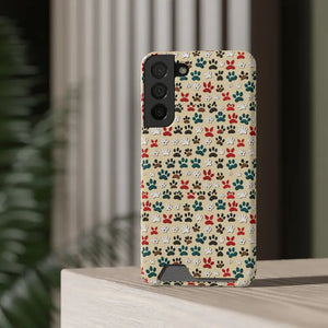 Paw Print Phone Case Card Holder Pet Lover Style - Dipaliz - Mobile Cases