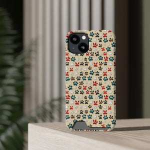 Paw Print Phone Case Card Holder Pet Lover Style - Dipaliz - Mobile Cases