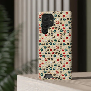 Paw Print Phone Case Card Holder Pet Lover Style - Dipaliz - Mobile Cases