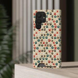 Paw Print Phone Case Card Holder Pet Lover Style - Dipaliz - Mobile Cases