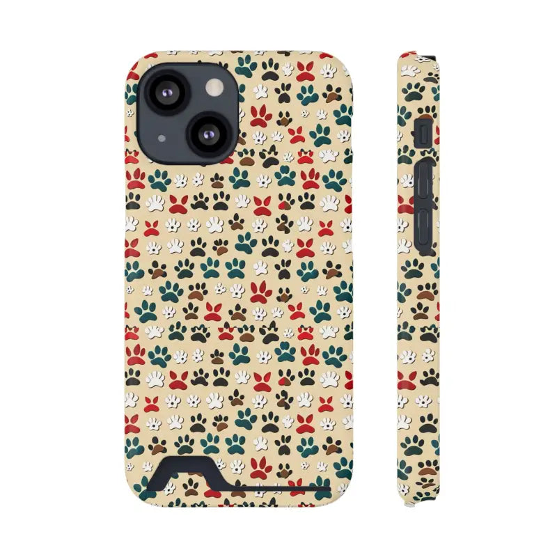 Paw-some Phone Case with Card Holder for Pet Lovers - Iphone 13 Mini / Glossy / Without Gift Packaging