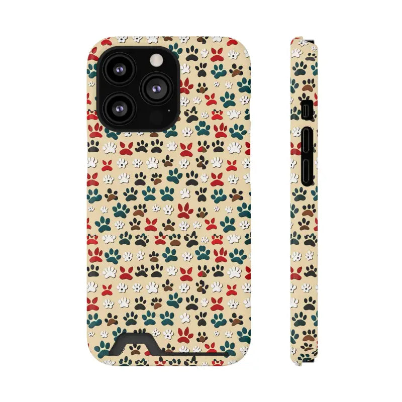 Paw-some Phone Case with Card Holder for Pet Lovers - Iphone 13 Pro / Glossy / Without Gift Packaging