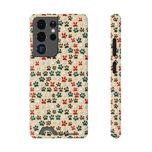 Paw Print Phone Case Card Holder Pet Lover Style - Dipaliz - Samsung Galaxy S21 Ultra / Glossy / Without Gift Packaging