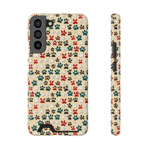 Paw Print Phone Case Card Holder Pet Lover Style - Dipaliz - Samsung Galaxy S22 Plus / Glossy / Without Gift Packaging