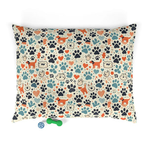 Cozy Furry Friend Pet Bed Paw Prints Cotton Polyester - Dipaliz - Beds