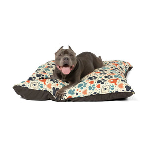 Cozy Furry Friend Pet Bed Paw Prints Cotton Polyester - Dipaliz - Beds